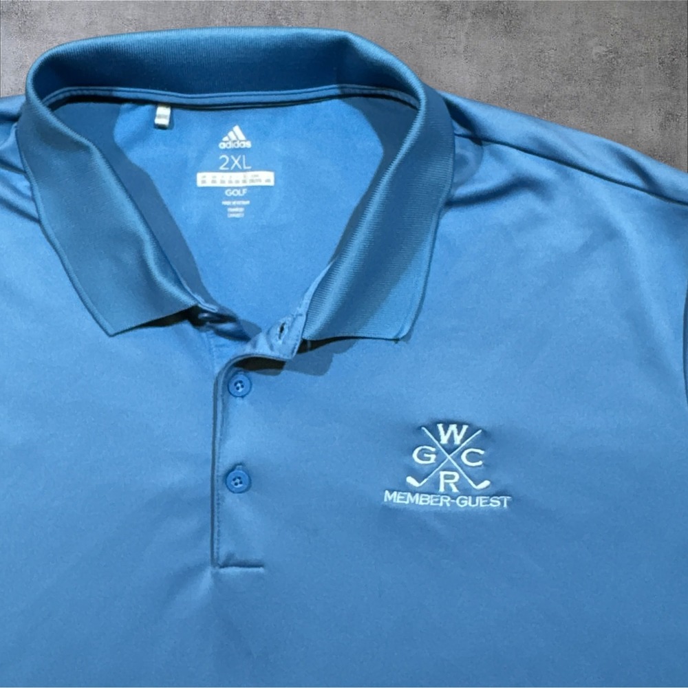 Adidas Golf Polo Men's 2XL Blue Winter's Run Golf Club Performance